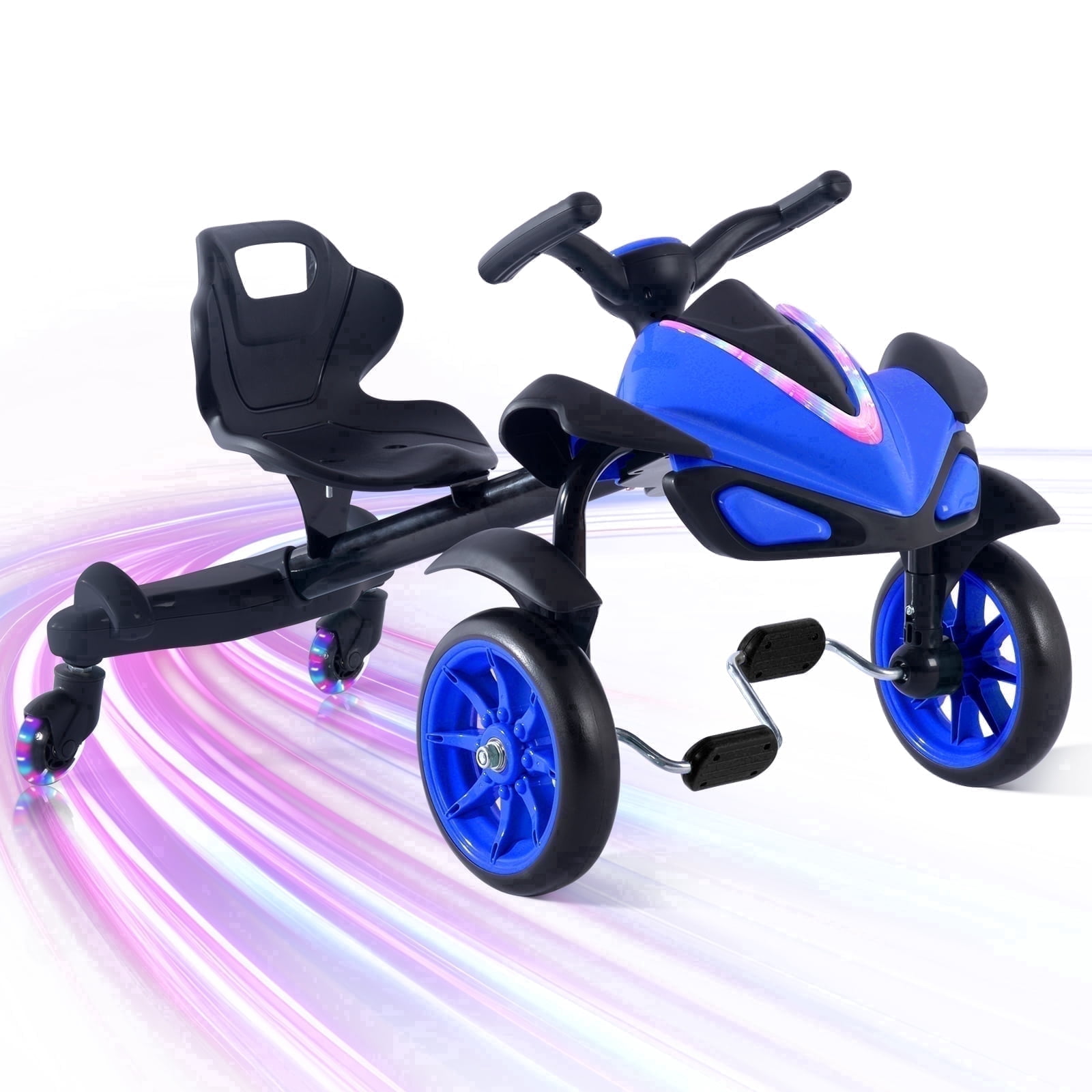 Sumsoltic 2-in-1 Kids Drift Bike - Crazy Drift Cart for Toddlers and 3-5 Years Old Kids，Blue