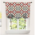 thumbnail image 1 of Driftaway Alexander Tie Up Curtain, Spiral Geo Trellis Pattern Room Darkening/Thermal Insulated Blackout Window Curtain, Adjustable Balloon Curtain For Small Window, Rod Pocket, 45"X63" (Red/Gray), 1 of 6