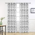 thumbnail image 1 of Driftaway Evelyn Thermal Room Darkening Grommet Window Curtains, Ikat Fleur/Floral Pattern, 2 Of 52"X84", Gray, 1 of 6