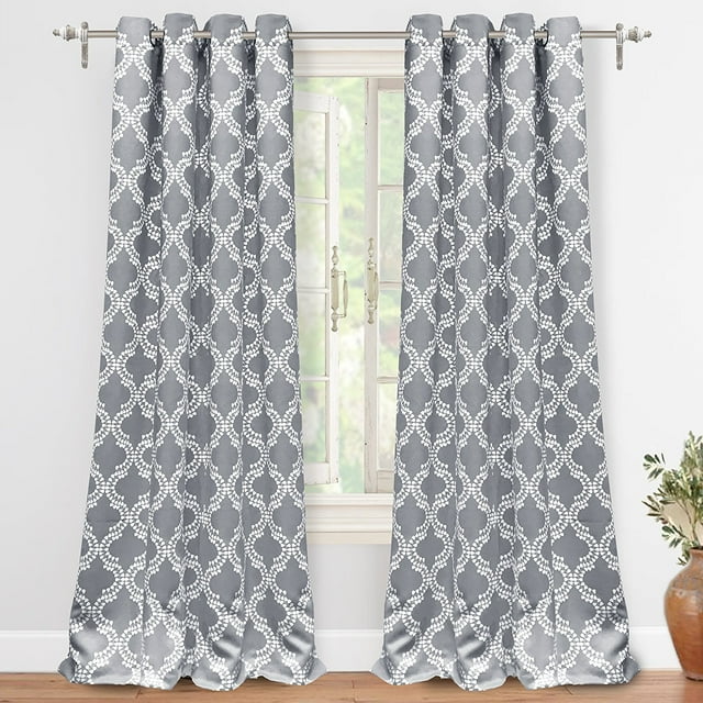 Driftaway Julianna Thermal Insulated Blackout/Room Darkening Grommet Unlined Window Curtains, Set Of Two Panels, Each 52”X84” (Gray)