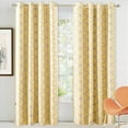 thumbnail image 1 of Driftaway Raymond Geometric Triangle Trellis Pattern Lined Thermal Insulated Blackout/Room Darkening Grommet Energy Saving Window Curtains, 2 Layer, Set Of Two Panels, Each 52"X84" (Gray And Yellow), 1 of 7