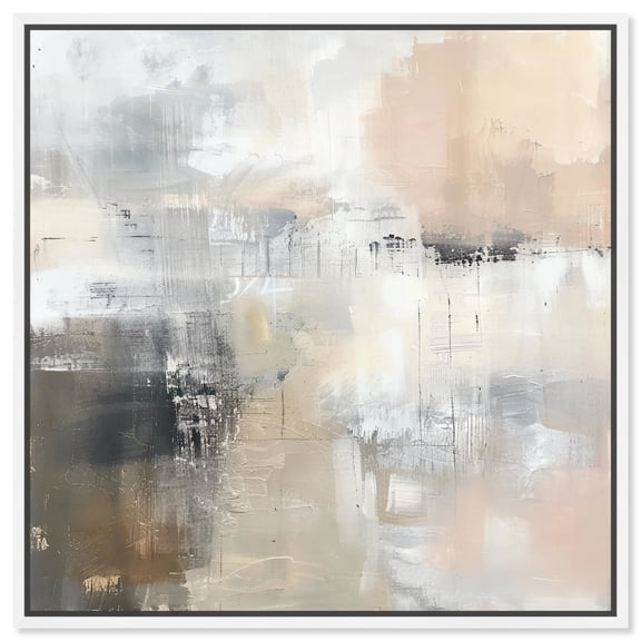 Drifting Canvas Colorful Abstract Wall Art by Art Remedy, White Frame, 30" x 30"