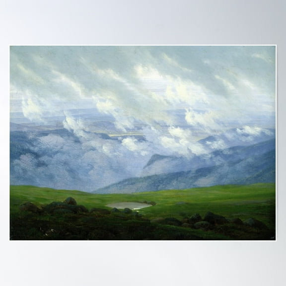 Drifting Clouds Poster Wall Art, Modern Wall Decor For Living Room Bedroom, 12x18 UNFRAMED