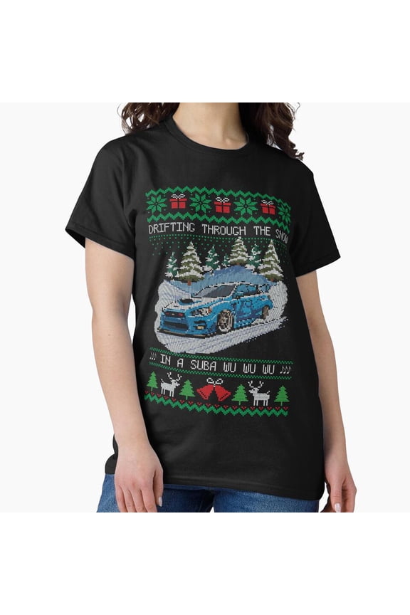 Drifting Through The Snow Rally Car Funny Christmas Sweater Design - Must-Have G19465 Unisex T-Shirt, Up to Size 5XL