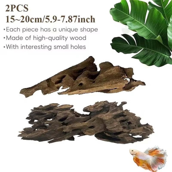 Driftwood Aquarium Decoration 1/2pcs Natural Wood Branch for Fish Tank, Reptile Habitat Climbing Hideout & Aquascape Decor