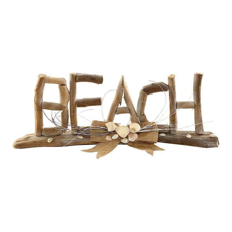 Driftwood Beach Letters Coastal Shelf Sitter Ocean Decor