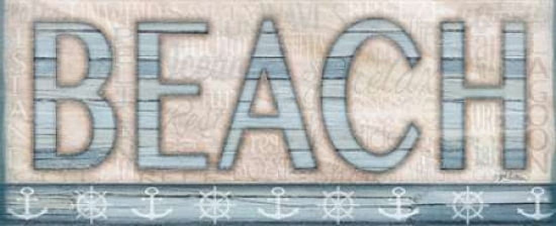 Driftwood Beach Sign I Canvas Art - Jen Killeen (24 x 48)