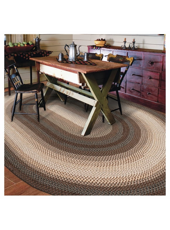 Driftwood Braided Oval Rugs 4x6', Your Pet Friendly Rug for Country Decor Rustic by Homespice