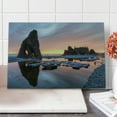 thumbnail image 1 of Driftwood Cutting Board, Setting Sun Theme Sea Stacks and Wood at Ruby Beach Digital Image, Decorative Tempered Glass Cutting and Serving Board, Large Size, Orange and Grey, by Ambesonne, 1 of 5