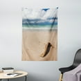 thumbnail image 1 of Driftwood Decor Tapestry, A Driftwood on the Beach and Cloudy Sky Coming Storm Digital Image, Wall Hanging for Bedroom Living Room Dorm Decor, 40W X 60L Inches, Sand Brown and Blue, by Ambesonne, 1 of 5