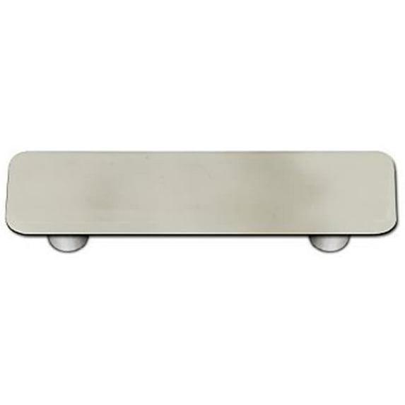 Driftwood Gray Rectangle Glass Cabinet Pull - Aluminum Post