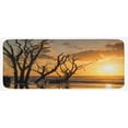 thumbnail image 1 of Driftwood Kitchen Mat, Sea Theme Sunrise at the Beach Trees Without Leaves and Cloudy Sky Digital Image, Plush Decorative Kitchen Mat with Non Slip Backing, 47" X 19", Orange, by Ambesonne, 1 of 1