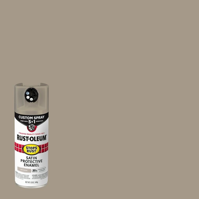 6 Pack, Driftwood, Rust-Oleum Stops Rust Custom Spray 5 in 1 Satin