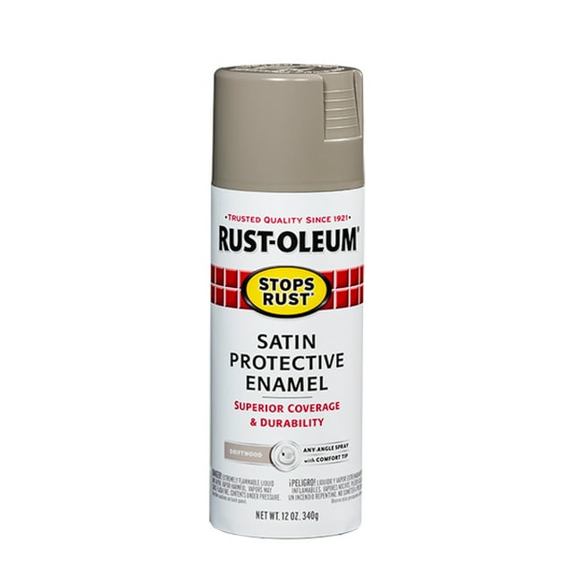 Driftwood, RustOleum Stops Rust Satin Protective Enamel Spray Paint