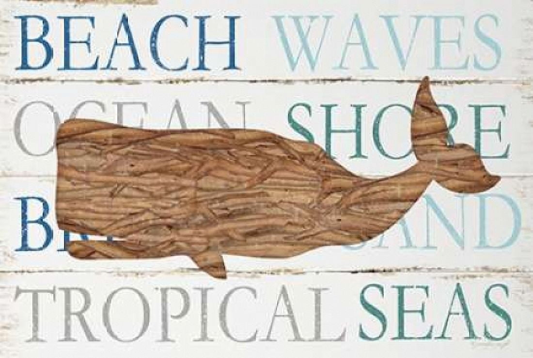 Driftwood Whale Canvas Art - Jennifer Pugh (24 x 36)