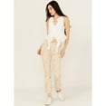 thumbnail image 1 of Driftwood Women's Roxy X Provence High Rise Floral Embroidered Cropped Cream 31W x 27L, 1 of 4