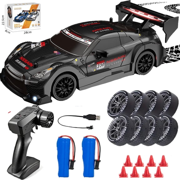 Drifty Boyz RC Car, 1:24 High-Speed 4WD RC Drift Car, 30KM/H Racing, Drifting, 2.4GHz Remote Control, Replaceable Tires, LED Lights, Durable PVC, ABS Construction for Hobbyists