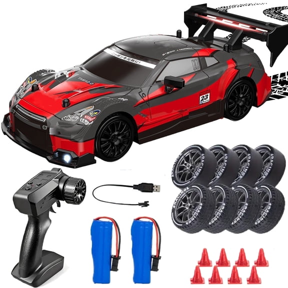 Drifty Boyz RC Car, 1:24 High-Speed 4WD RC Drift Car, 30KM/H Racing, Drifting, 2.4GHz Remote Control, Replaceable Tires, LED Lights, Durable PVC, ABS Construction for Hobbyists
