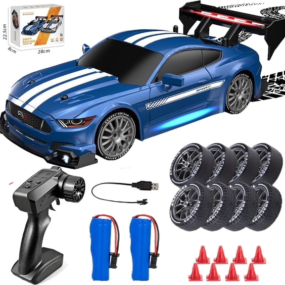 Drifty Boyz RC Car, 1:24 High-Speed 4WD RC Drift Car, 30KM/H Racing, Drifting, 2.4GHz Remote Control, Replaceable Tires, LED Lights, Durable PVC, ABS Construction for Hobbyists