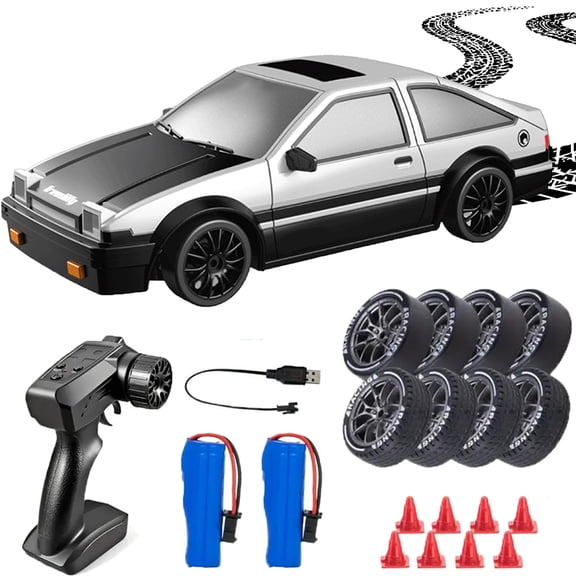 Drifty Boyz RC Car, 1:24 High-Speed 4WD RC Drift Car, 30KM/H Racing, Drifting, 2.4GHz Remote Control, Replaceable Tires, LED Lights, Durable PVC, ABS Construction for Hobbyists