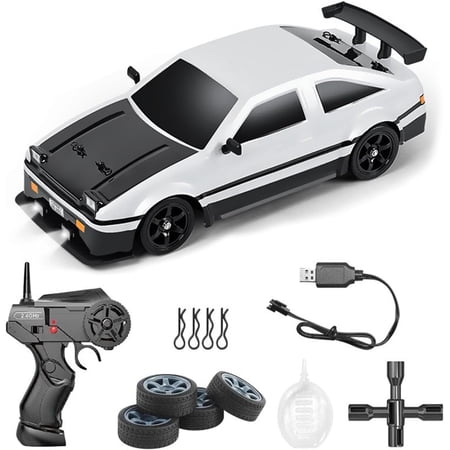 Drifty Boyz Rc Car, Drifty Boyz Vapor Drifters, Drifty Boyz Vapor Slide Drift Rc Car, 1:24 Full-Scale Mini Rc Drift Car, 2.4GHZ Mini Drift Remote Control Car Built-in Spray Function (White)