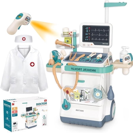 Drify 28 pcs Doctor Kit for Kids Pretend Medical Station Toy Set for Toddlers Boys Girls Gift 3-10 Years Old