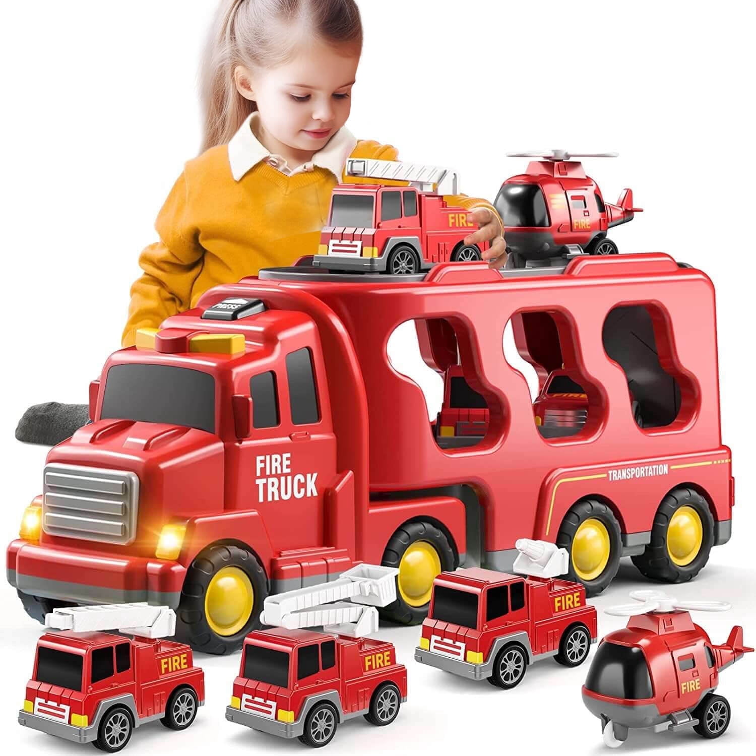 Drify Construction Truck Boy Toys Toddlers Engineering Transport Vehicle Carrier Truck Kids Excavator Crane Gifts Toys for Boys and Girls Aged 4-6
