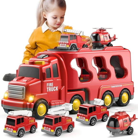 Drify Construction Truck Boy Toys Toddlers Engineering Transport Vehicle Carrier Truck Kids Excavator Crane Gifts Toys for Boys and Girls Aged 4-6