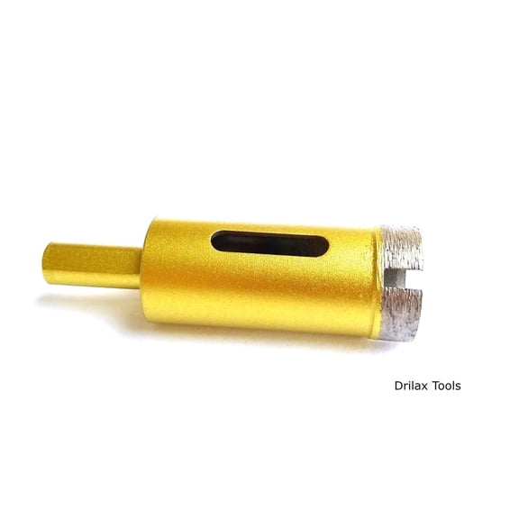 Drilax 1 inch Diamond Hole Saw for Concrete Brick Masonry (2-inches Deep Concrete Hole Saw)