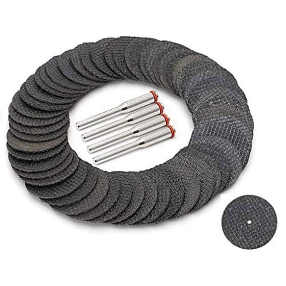 Drilax Rotary Tool Cutting Discs for Metal 50 Pcs Cut Off Wheels Double Fiberglass Reinforced Cut Off Tool Set with 4 Mandrels