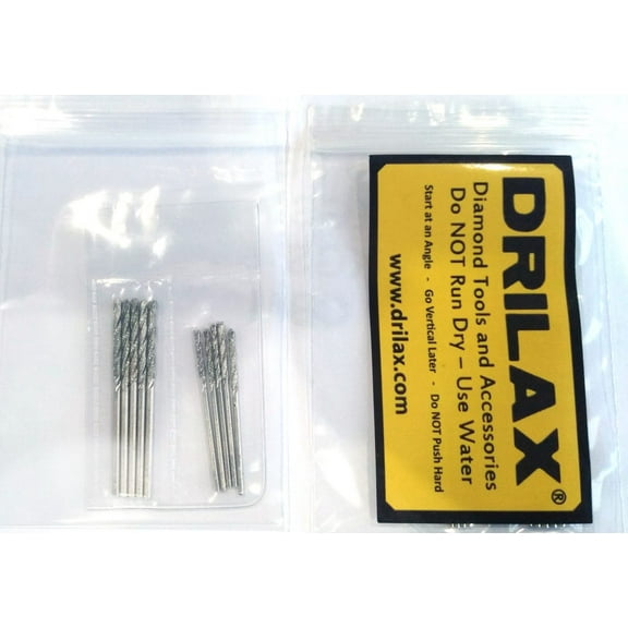 Drilax Diamond Coated Twist Drill Bits Assorted Pack of 10pcs. 2 Different Sizes 1.5mm and 2mm Drilling Jewelry Beach Sea Glass Shells Gemstones Lapidary