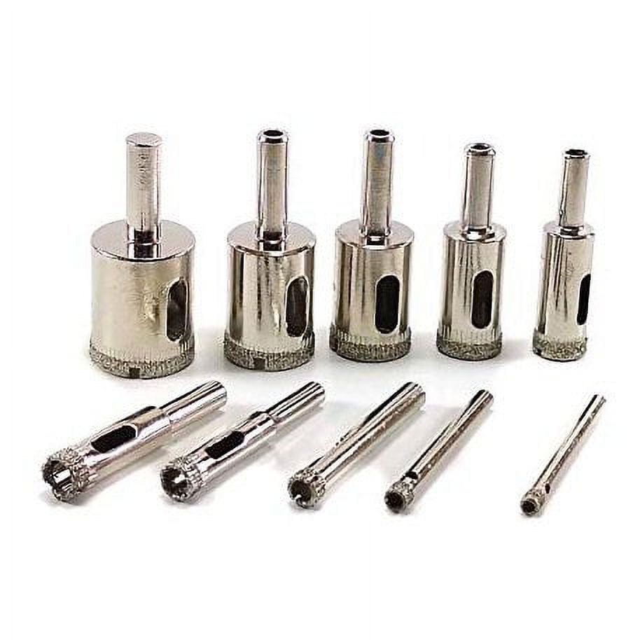 Drilax Diamond Drill Bit 10 Pieces Set 5/32 3/16 1/4 5/16 3/8 1/2 5/8 3