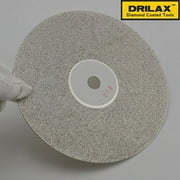 Drilax High Density Diamond Coated Wheel Disc 6 Inch Diameter GRIT 80 with Arbor Size 1/2 inch Flat Lap Lapping Lapidary Glass - Jewelry - Polishing - Tool Grinding Sharpening Metal Back Professional