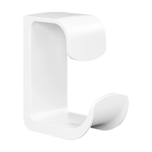 No Drill Adhesive Basin Hook - Heavy Duty Plastic Wall Mount Hook for Laundry Baskets, Buckets, Showers; Waterproof Multi-Purpose Storage Solution, Space-Saving Organizer White