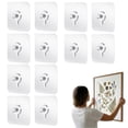 thumbnail image 1 of No Drill Adhesive Hooks, Wall Hooks Self Adhesive Wall Mount Screw Hooks Upgraded Picture Hangers Without Nails Nail Free Wall Hangers for Home Bathroom Kitchen (2.36" × 2.36", 12pcs), 1 of 6
