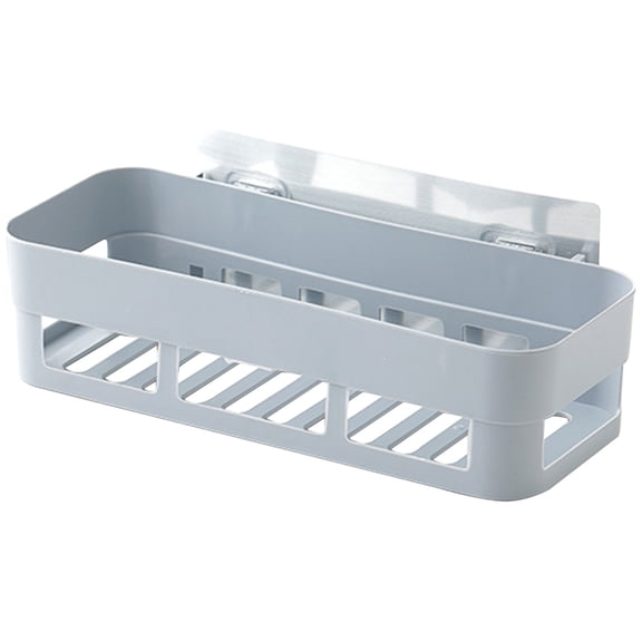 No Drill Adhesive Wall Storage Rack, Torqee Bath Accessory Organizer, Household Storage Fitting, for Wash Items Arranging, Shower Space and Home Restroom Tidy, Grey
