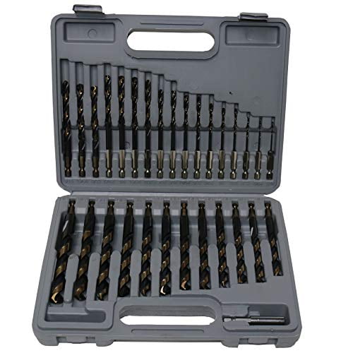 Drill America 29 Piece Quick Change Hex Shank Drill Bit Set, 1/16" - 1/2" in Plastic Case