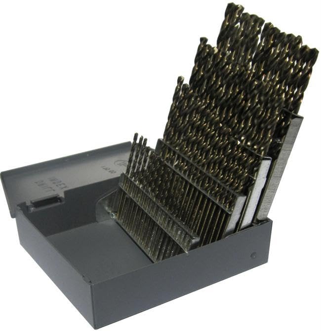 Drill America 60 Piece High Speed Steel Screw Machine (Stub) Drill Bit