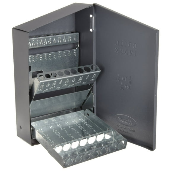 Drill America Drill Bit Index/Case, 1/16-1/2 by 64ths (29 Sizes), 10550