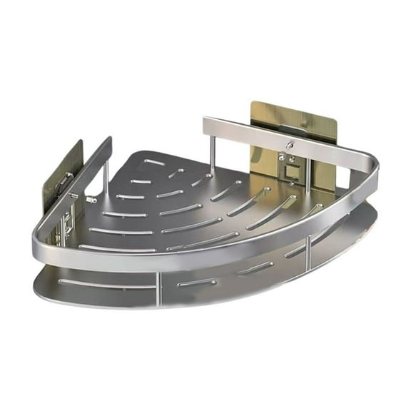 No Drill Bathroom Storage Shelf, Wall Mounted Organizer Rack, Corner Shower Caddy with Drainage Design, for Small Space Bathroom Organization and Home Storage Solutions