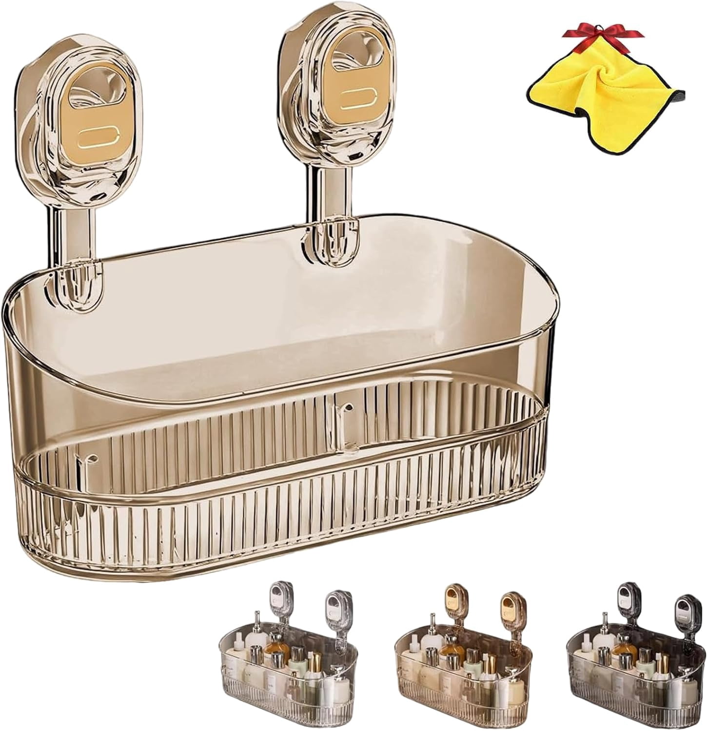 Suction Storage No Drill Bathroom Suction Storage Box, 2026 New Suction Cup Shelf ...