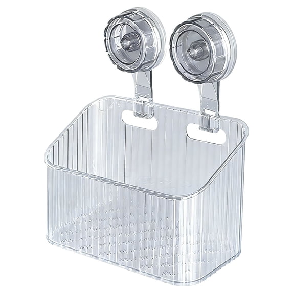 No Drill Bathroom Suction Storage Box, Suction Cup Bathroom Shelves, No Drill Shower Caddy, Wall Mount Organizer, Suction Storage Holder with Drain Holes, Removable Rack for Kitchen Bathroom