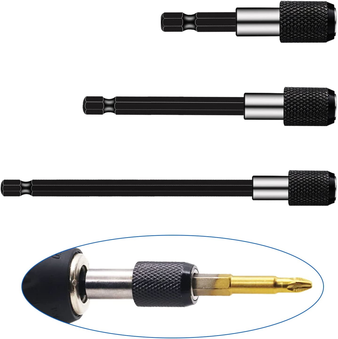 Drill Bit Extension Holder 3 Piece Drill Extension Quick