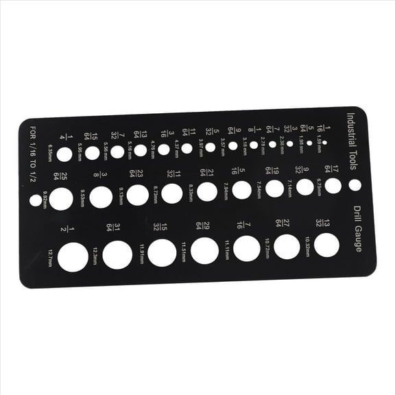 Drill Bit Gauge 1/16 Inch to 1/2 Inch, Screw Size and Thread Inches Decimal Guide
