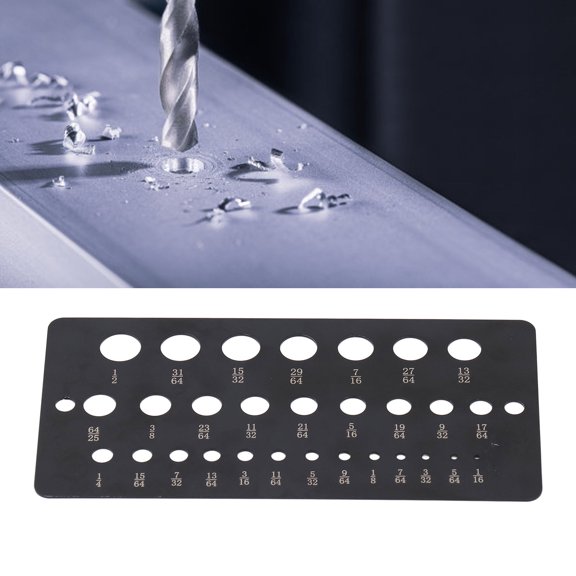 Drill Bit Gauge 29 Hole 1/16 to 1/2 Inch Stainless Steel