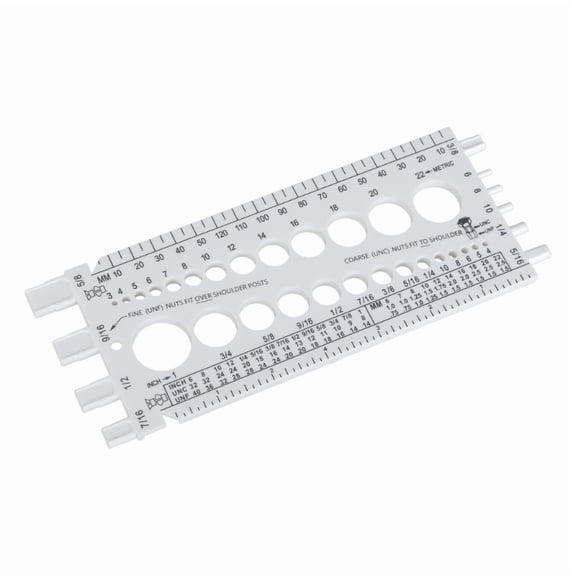 Drill Bit Rack Aluminum Screw Gauge Plate Portable Nut Measure Rule Simple Tool