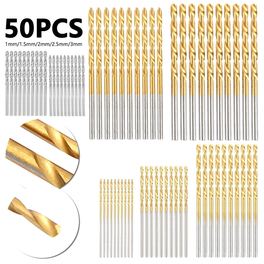 100pcs Titanium & HSS Drill Bit Set - 1mm-3mm Twist Drill Bits For Wood, Metal, Plastic