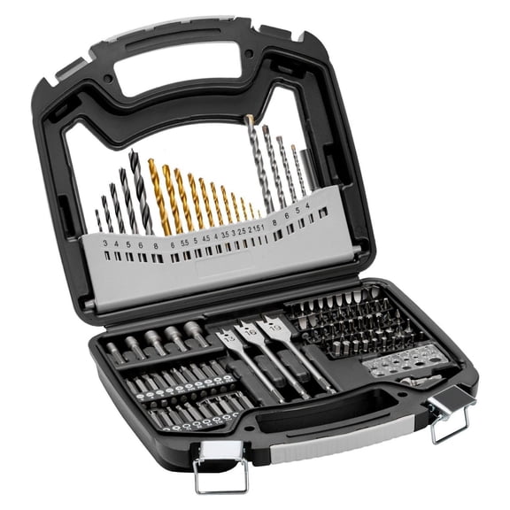 Drill Bit Set 101-Piece - Drill & Driver Bit Set for Metal, Wood, Masonry - Screwdriver Bit Set with Carrying Case - DIY & Professional Tools