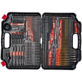 Drill Bit Set 246-Piece with Screwdriver Bits for Wood Metal Concrete Drilling and Screw Driving with Organized Carrying Case