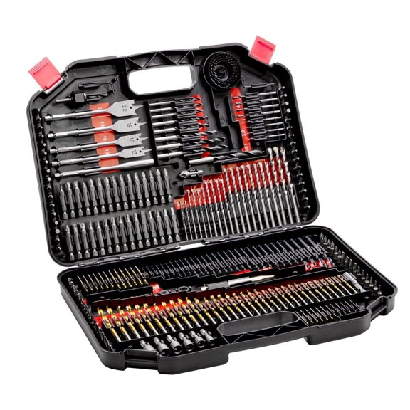 Drill Bit Set 246 Pieces - Drill & Driver Bits for Wood, Metal, Masonry - Screwdriver Bit Set Combo Kit with Carrying Case